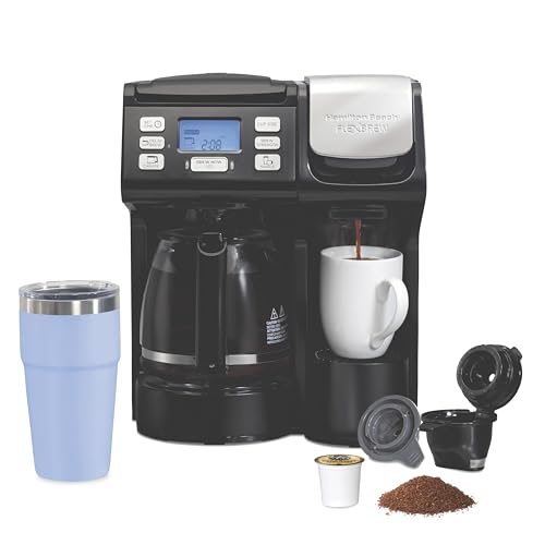 Hamilton Beach FlexBrew Trio 2-Way Coffee Maker, K-Cup Pods or Grounds, Single Serve and 12-Cup Pot