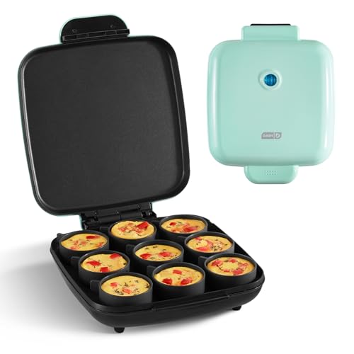 DASH Sous Vide Style Family Size Egg Bite Maker for Breakfast Bites, Sandwiches, Healthy Snacks or Desserts, Keto & Paleo Friendly (9 Servings), Aqua