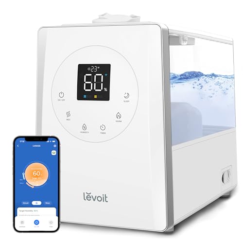 LEVOIT LV600S Smart Warm and Cool Mist Humidifiers for Home Bedroom Large Room, (6L) 753ft² Coverage, Quickly &amp; Eve