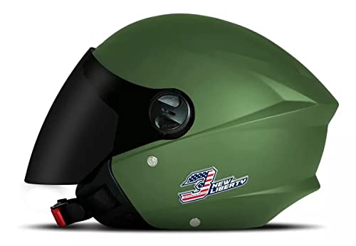 Capacete Aberto PRO TORK New Liberty 3 Elite Fosco Verde Militar Tam. 58 | Viseira Fumê