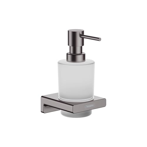 (-18%) hansgrohe AddStoris - Seifenspender, Lotionspender für Wandmontage, Flüssigseifenspender, verdeckte Befestigung, Badezimmer Zubehör, Brushed Black Chrome, 41745340