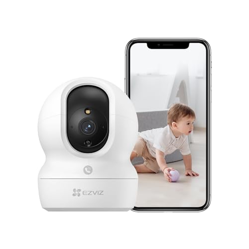EZVIZ 2K+ Security Camera Indoor, Baby Monitor with Cry Detection, 360° PTZ, Pet Camera...