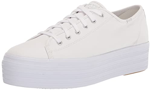 Keds Triple Up Canvas, Sneaker Womens, White, 8.5 Medium