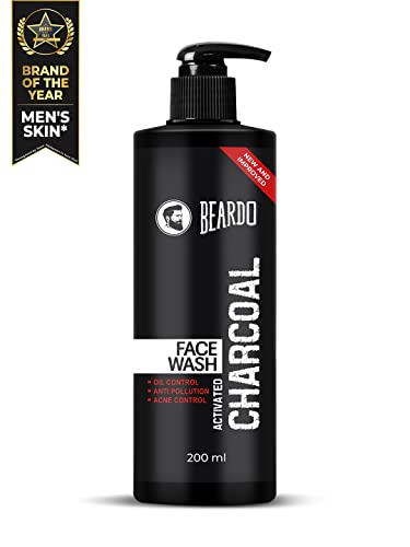 BEARDO 3-in-1 Activated Charcoal Face Wash| Deep Cleanse, Exfoliate & Detoxify | All-in-One Face Wash for Oily Skin, Dirt & Pollution Removal | Oil Co