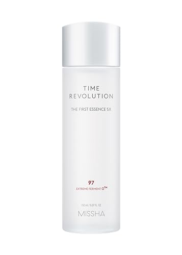 MISSHA Time Revolution The First Essence 5X (5th Gen) 5.07 Fl oz/ 150ml, Korean Face Essence, Facial Toner, Glass Skin, Hydrating Firming pH Balancing Toner for All Skin Types