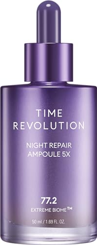 MISSHA Time Revolution Night Repair Face Serum Ampoule (5th Gen) - Overnight Probiotic Skincare for Revitalization and Radiance, 1.69 Fl Oz