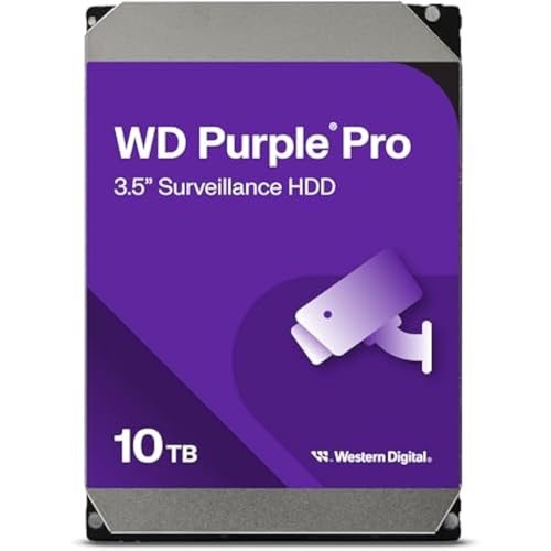 Western Digital 10TB WD Purple Pro Surveillance Internal Hard Drive HDD - SATA 6 Gb/s, 256 MB Cache, 3.5" - WD101PURP