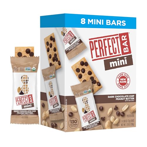 Perfect Bar Mini Dark Chocolate Chip Peanut Butter Protein Bar, Organic, 8 count, 0.88 oz