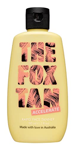 The Fox Tan Rapid Face Tanner, Tanning Accelerators For Deeper & Faster Tans, Contains Hyaluronic Acid & Jojoba Oil, Vegan & Cruelty Free, 90ml