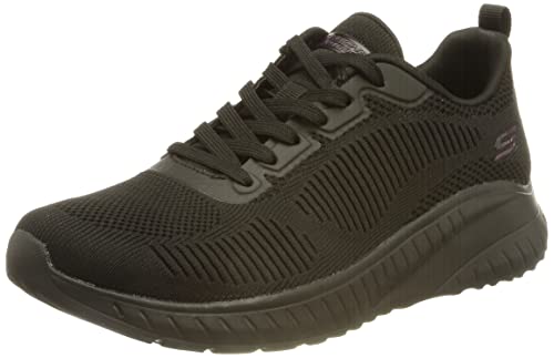 Skechers Women's Bobs Squad Chaos – Face Off Sneaker, Black/Black, 8