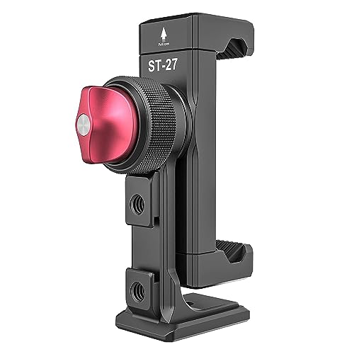 Metal Phone Tripod Mount 3 Cold Shoes & Arca Port, 360° Smartphone Tripod Adapter for iPhone 17 16 15 Samsung Cell Phone Stand Holder for Desktop Video Live Streaming Vlogging Rig