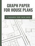 Graph Paper for House Plans: Composition Notebook Graph Paper for Architects, Designers and Engineers (4x4, 8.5x11)