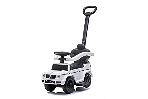 Best Ride On Cars Kids Outdoor Stroller Mercedes G-Wagon for Toddlers 1 to 3 Years Old with Music, Horn Sounds, and Handle, White