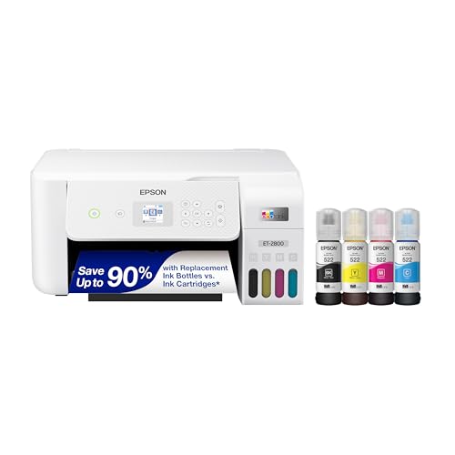 Epson EcoTank ET-2800 Wireless Color All-in-One Cartridge-Free Supertank Printer