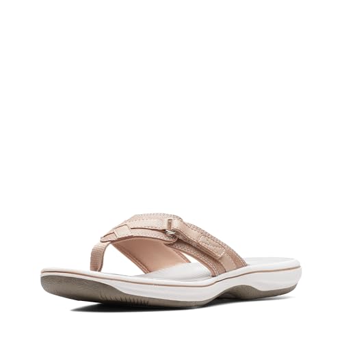 Clarks Women's Breeze Sea Flip-Flop, Taupe, 9