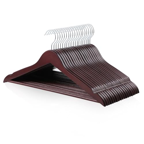 Amazon Basics Durable Wooden Suit Clothes Hangers Closet Organizer