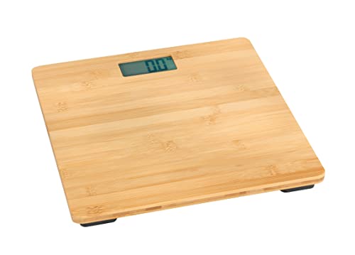 (-42%) WENKO Personenwaage Mod. Bambusa digitale Körperwaage mit großem LCD-Display aus Bambus bis 180 kg inklusive AAA Batterien präzise Gewichtsanzeige ideal für Badezimmer 30 x 2,7 x 30 cm Natur