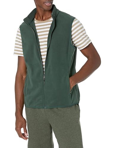 Amazon Essentials Men's Full-Zip Polar Fleece Vest (Available in Big & Tall), Forest Green, XX-Large