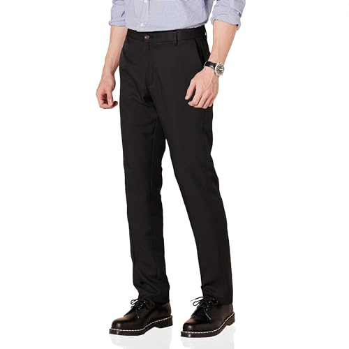 Amazon Essentials Men's Slim-Fit Flat-Front Dress Pant, Black, 32W x 32L