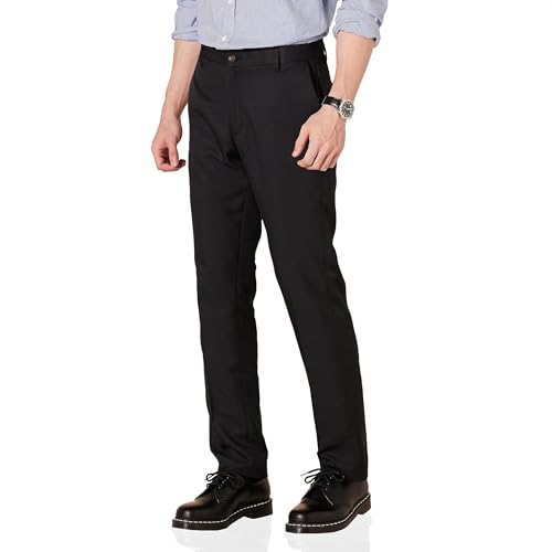 Amazon Essentials Men's Slim-Fit Flat-Front Dress Pant, Black, 30W x 34L