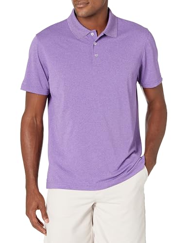 Amazon Essentials Men's Golf Polo Shirt, Short Sleeve, Slim-Fit, Quick-Dry, Purple Heather, Large