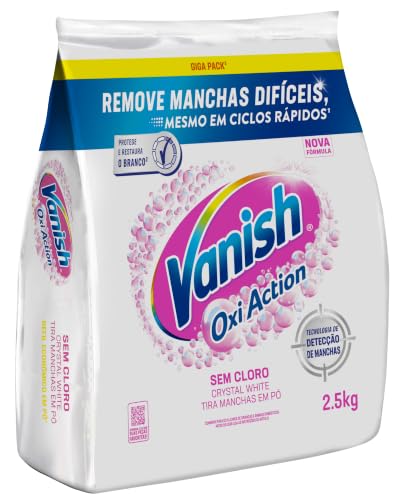 Tira Manchas Vanish em Pó Crystal White Oxi Action para roupas brancas Refil 2,5kg