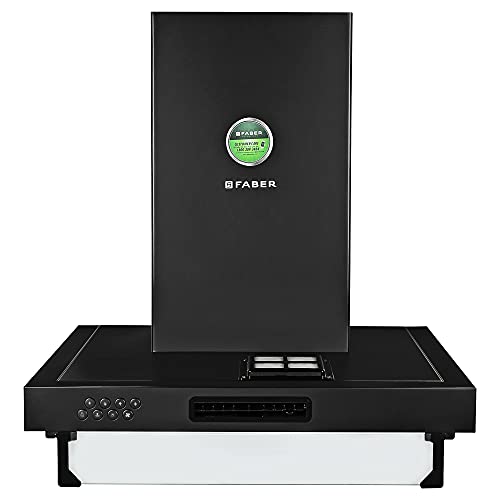 Faber 3 Way suction Chimney with Air purifier & Fan,60 cm,1095 m³/hr (HOOD 3N1 AEROST. SPARK 3D BK FT 60,Baffle Filter,Black)