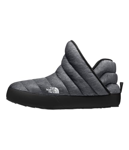THE NORTH FACE Women's Thermoball Traction Winter Bootie | Insulated & Water Repellent, Rubber Outsole, Phantom Grey Heather Print/TNF Black, 9
