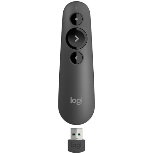Logitech Wireless Presenter R500s, PowerPoint Clicker with Laser Pointer, Wireless Presentation Clicker Remote