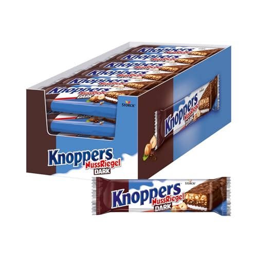 🔥 STARKER PREIS (-25%) Knoppers NussRiegel Dark, Schokoriegel mit dunkler Schokolade - 24 x 40 g