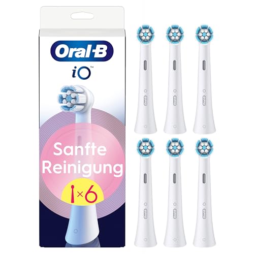 (-34%) Oral-B iO Sanfte Reinigung – ORIGINAL Aufsteckbürsten für Elektrische Oral-B iO Zahnbürsten – Bürstenköpfe, Zahnbürstenaufsatz, Ersatzbürsten für empfindliches Zahnfleisch – Weiß, 6 Stück