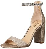 Jewel Badgley Mischka Womens Louise Heeled Sandal, Light Gold, 9.5 US