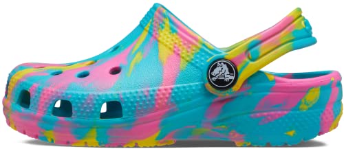 Crocs Classic Marbled Tie-Dye Clog (Little Kid/Big Kid) Digital Aqua/Multi 2 Little Kid M