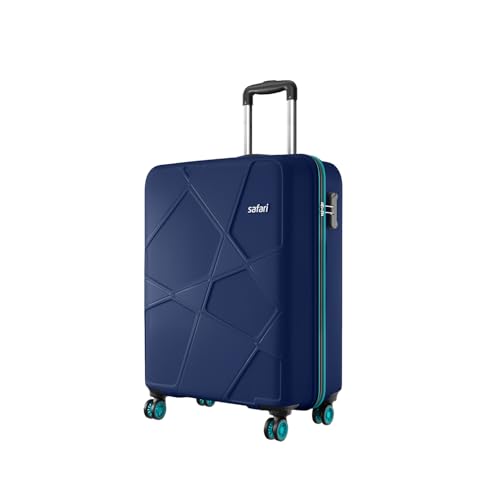Cabin Pentagon Pro 8 Wheels Spinner 55Cm Trolley Bag Hard Case Polypropylene, 360° Wheeling Carry on Luggage for Men & Women, Suitcase for Travel, Nav