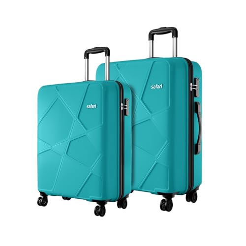Safari Pentagon Pro 8 Wheels Spinner Set of 2 (Cabin + Medium) Trolley Bags, Hard Case Polypropylene, 360º Wheeling Luggage for Men & Women, Suitcase 
