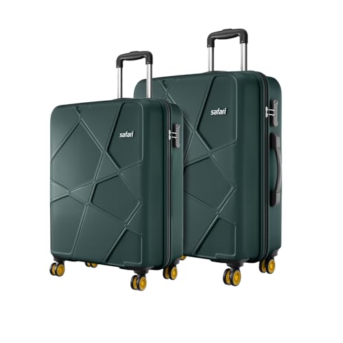 Safari Cabin Pentagon Pro 8 Wheels Set of 2(+ Medium)Trolley Bags,Hard Case Polypropylene, 360º Wheeling Luggage for Men & Women, Suitcase for Travel,