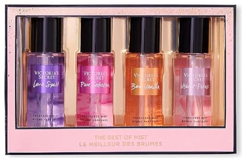 Victoria's Secret Fragrance Mist Collection 4 Piece Mini Mist Gift Set, Assorted Scents, Gift Set for Women