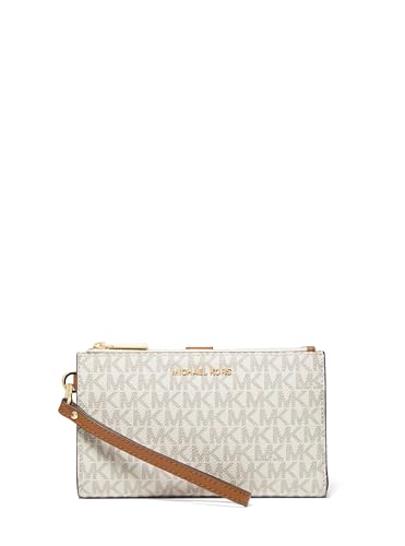 Michael Kors Jet Set Double Zip Wristlet, Gold-Tone Hardware/Vanilla