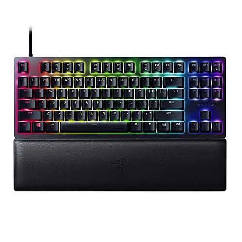 ⚡ BLITZDEAL (-47%) Razer Huntsman V2 Tenkeyless (Purple Switch) - Optische Gaming-Tastatur ohne Ziffernblock (Klickende Optische Switches, Doubleshot PBT-Tastenkappen, Handballenauflage) QWERTY US-Layout | Schwarz