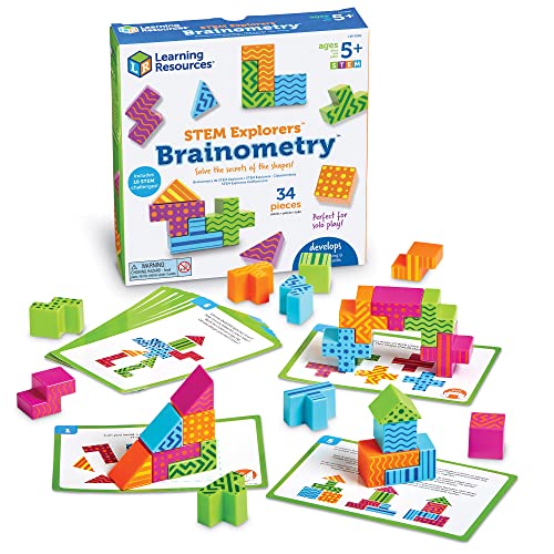 Learning Resources STEM Explorers Brainometry - 3d Puzzle, Brain Games, Brainteaser, Building Logic Toys, Gifts For Boys