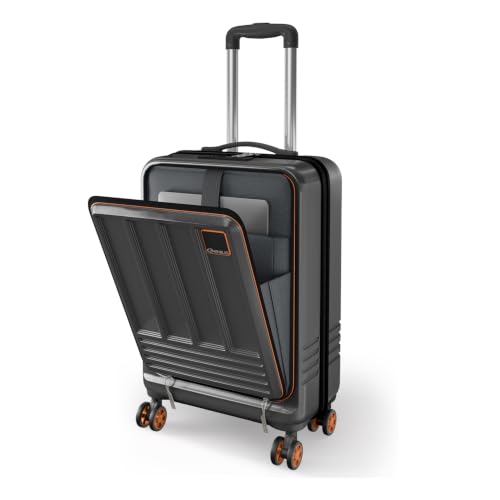 Safari Genius Cabin Trolley Bag with Laptop Compartment, Hardside Polycarbonate Small (55cm) Suitcase | 360° 8 Wheel…
