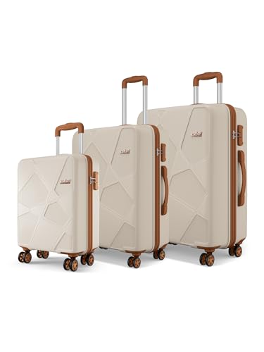 Safari Pentagon Pro 8 Wheels Set of 3, (Cabin + Medium + Large) Trolley Bag, Hard Case Polypropylene, 360º Wheeling Luggage, Suitcase for Travel, Trol
