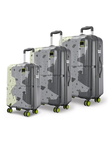 Safari Tazzo 8 Wheels Set of 3 Trolley Bag, Hard Case Polycarbonate, 360º Wheeling Small Check in Luggage, Suitcase for Travel, Trolley Bags for Trave