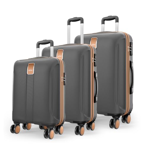 Safari Thorium Royale 8 Wheels Spinner Set of 3 Trolley Bags Hard Case Polycarbonate Luggage,TSA Lock,Wet Pouch Organized Interior,Suitcase for Travel