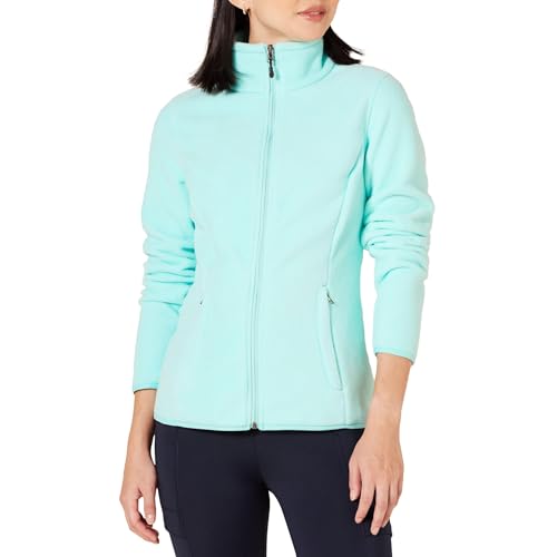 Amazon Essentials Women's Classic-Fit Full-Zip Polar Soft Fleece Jacket (Available in Plus Size), Aqua Blue, Small