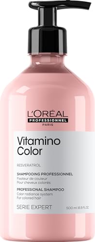 L'Oréal Professionnel Paris Vitamino Color Shampoo - Protects & Preserves Hair Color, Prevents Damage, Adds Vibrancy & Enhances Shine, 16.9 Fl Oz