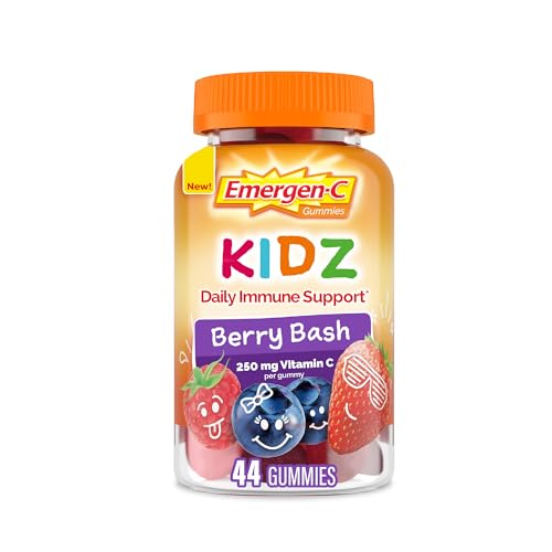 Emergen-C Kidz Daily Immune Support Dietary Supplements, Flavored Gummies with Vitamin C and B Vitamins for Immune Support, Berry Bash Flavored Gummies, Back to School Essentials - 44 Count