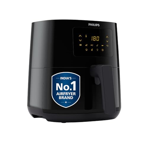 PHILIPS Digital Airfryer HD9252/90, Touch Panel, 4.1L, 100% Food Safe | with RapidAir Technology,with additional 1 Yr Warranty by Philips, 7 Pre-set M