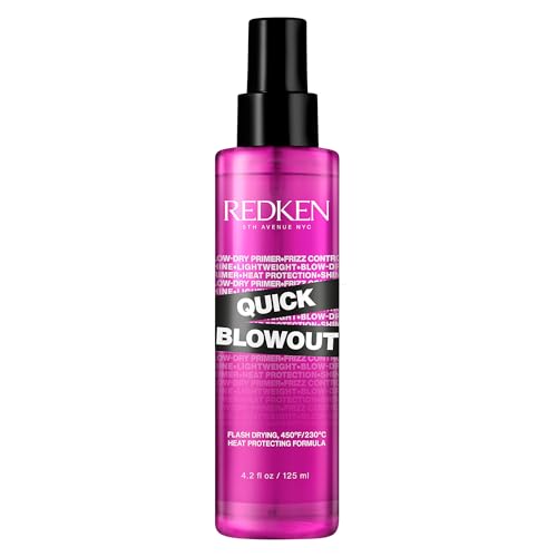 Redken Quick Blowout Heat Protectant Spray | Smooths & Adds Shine | Lightweight Blowdry Styling Primer & Heat Protection for Blowouts | For All Hair Types