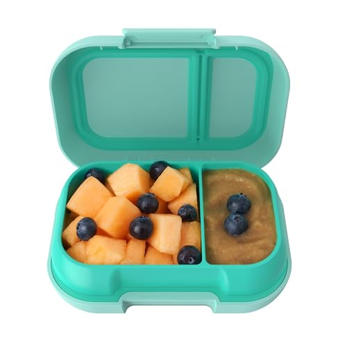 Bentgo Kids Snack - 2 Compartment Leak-Proof Bento Box Container for Snacks and Small Meals, Easy-Open Latch, Dishwasher